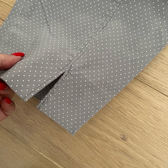 Grey & white small polka dot stretchy pants size 16 ankle length - Picture 2 of 7